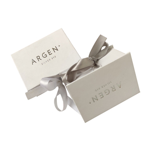 Customized Luxury <b>White</b> Cardboard with Ribbon Closure Paper Gift <b>Box</b> - Product Image 3
