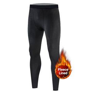 Pantalon de compression thermique doublé <span class=keywords><strong>polaire</strong></span> pour homme, Legging de sport athlétique, Collant de course, Bas de tenue pour l'hiver, Couche de base - Product Image 3