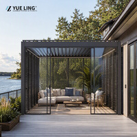 Pergola en aluminium imperméable à l'eau avec toit à persiennes pour villas et patios, résistante aux UV, pour grossistes et distributeurs