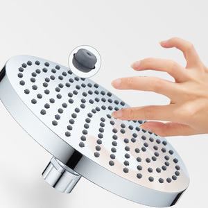 Pommeau de douche fixe-Douche de pluie ronde en plastique chromé à haute pression de 6 pouces avec boule pivotante réglable pour salle de bain - Product Image 6