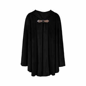 Cape noire médiévale avec capuche Costumes Renaissance Cosplay <span class=keywords><strong>Knight</strong></span> tunique gothique sorcière fête Cape - Product Image 1