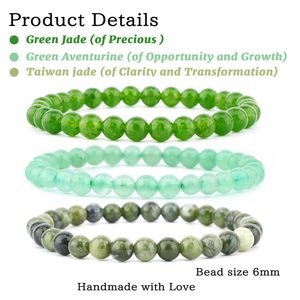 Nouveauté : Ensemble de 3 bracelets unisexes pour couple en pierres naturelles géométriques de 4 mm, 6 mm et 8 mm avec carte, œil de tigre brut - Product Image 2