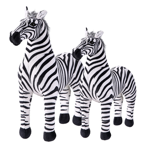 Peluche géante réaliste, cheval zèbre debout, Simulation personnalisée, jouets en peluche rayés, décoration zèbre mascotte - Product Image 1