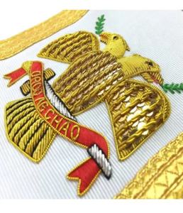 Masonic Regalia-faja blanca de 3 ° grado, con respaldo rito escocés de seda roja, fajas masónicas - Product Image 2