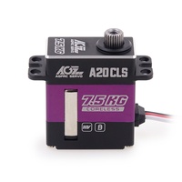 AGFRC A20CLS 9g Servomoteur numérique pour planeur et hélicoptère, spécial, entièrement métallique, sans noyau, avec coupelle de 5kg et engrenage de direction