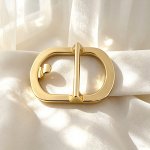 Hebilla de Cinturón Dorada con Anillo en D, Estilo Casual, Chapada en Aleación - Product Image 5
