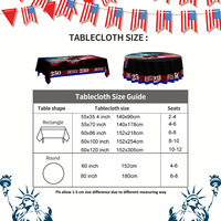 Nappe en polyester noir de haute qualité avec motif d'aigle et drapeau américain pour salon et fêtes, durable