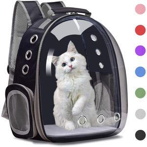 Sac à dos de transport pour animaux de compagnie, pliable, portable, imperméable, respirant, avec fermeture éclair, en acrylique Oxford transparent, moderne et tendance - Product Image 1