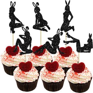 Adornos <span class=keywords><strong>para</strong></span> Cupcakes <span class=keywords><strong>de</strong></span> Conejita <span class=keywords><strong>con</strong></span> Purpurina, Decoraciones <span class=keywords><strong>para</strong></span> el Día <span class=keywords><strong>de</strong></span> San Valentín, <span class=keywords><strong>para</strong></span> Bodas, Despedidas <span class=keywords><strong>de</strong></span> Soltera, Fiestas, Suministros <span class=keywords><strong>de</strong></span> <span class=keywords><strong>Decoración</strong></span> <span class=keywords><strong>para</strong></span> Pasteles, Negro - Product Image 1