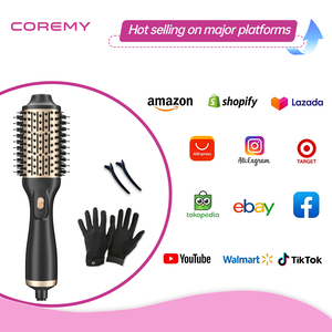 Escova profissional do secador de cabelo elétrico 1200W 4-in-1 Multifuncional 1200W Hot Air Comb Volumizer Oval <span class=keywords><strong>Barrel</strong></span> Difusor para Hotéis - Product Image 1