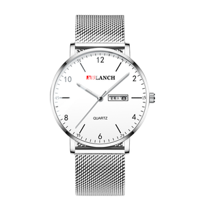 Montre à quartz minimaliste pour homme, bracelet en acier inoxydable, simple, élégante, étanche, montre-bracelet pour affaires - Product Image 1