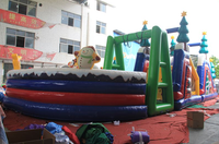 Parcours d'obstacles gonflable de Noël Volcan Dinosaure Anime Château de saut promotionnel pour location commerciale et événements
