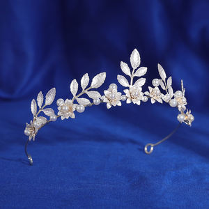 Mode fait à la main mariée chapeaux accessoires métal feuille <span class=keywords><strong>fleur</strong></span> bal princesse <span class=keywords><strong>demoiselle</strong></span> <span class=keywords><strong>d</strong></span>'<span class=keywords><strong>honneur</strong></span> cadeau mariage diadème <span class=keywords><strong>couronne</strong></span> - Product Image 2