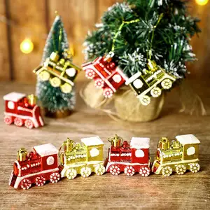 Train Christmas Tree Ornament Wood Christmas Train Decor Wooden Xmas Train Decorations