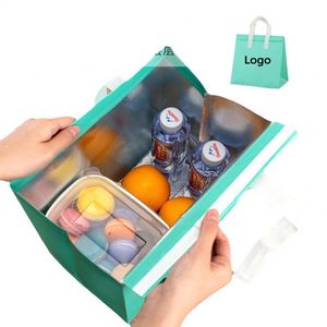 Sac isotherme imperméable recyclé personnalisé pour la livraison de nourriture, les courses, sac à emporter jetable imprimé par sublimation - Product Image 1