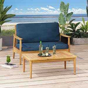 DB Willowbrook loveseat พร้อมโต๊ะกาแฟชุดเฟอร์นิเจอร์ลานบ้านพรีเมี่ยม - Product Image 1