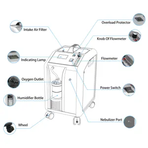 ((Promosyon)) hastane mobil oksijen jeneratörü makinesi tıbbi oksijen yoğunlaştırıcı 5 litre taşınabilir oksigen yoğunlaştırıcı 5l