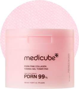 Medicube Toner Pads au collagène rose et ADN de saumon – Gelée coréenne apaisante et illuminatrice pour un teint uniforme – Soin coréen pour la peau - Product Image 1