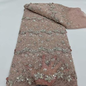 <span class=keywords><strong>Tela</strong></span> de <span class=keywords><strong>Tul</strong></span> Francés de Alta Calidad, Transpirable, Bordada, con Lentejuelas, para Vestidos de Novia y Fiesta - Product Image 6