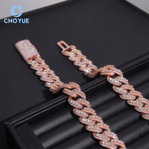 18MM <b>Iced</b> <b>Out</b> VVS Moissanite Diamond Cuban Link <b>Chain</b> 925 Sterling Silver Hip Hop Style Trend Jewelry Necklace - Product Image 5
