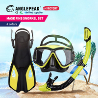 Ensemble de plongée professionnel 3 pièces, masque de plongée anti-fuite, tuba, palmes de natation portables, équipement de plongée pour adultes, idéal pour les voyages