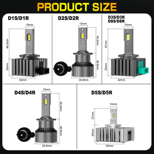 G-View Phare LED haute puissance 10000lm 70W 6000K D1S D2S D3S D4S D5S Série D Lampe Canbus Ampoules de phares à LED pour voiture - Product Image 6