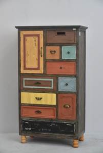 Luckywind-muebles de estilo francés Vintage, armario de madera antiguo con múltiples cajones - Product Image 6