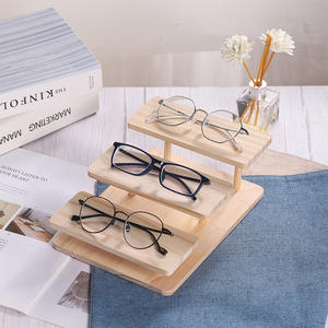 Cadre de présentation en bois pour lunettes, support de rangement en pin créatif pour bureau, support de rangement multicouche en bois massif - Product Image 3