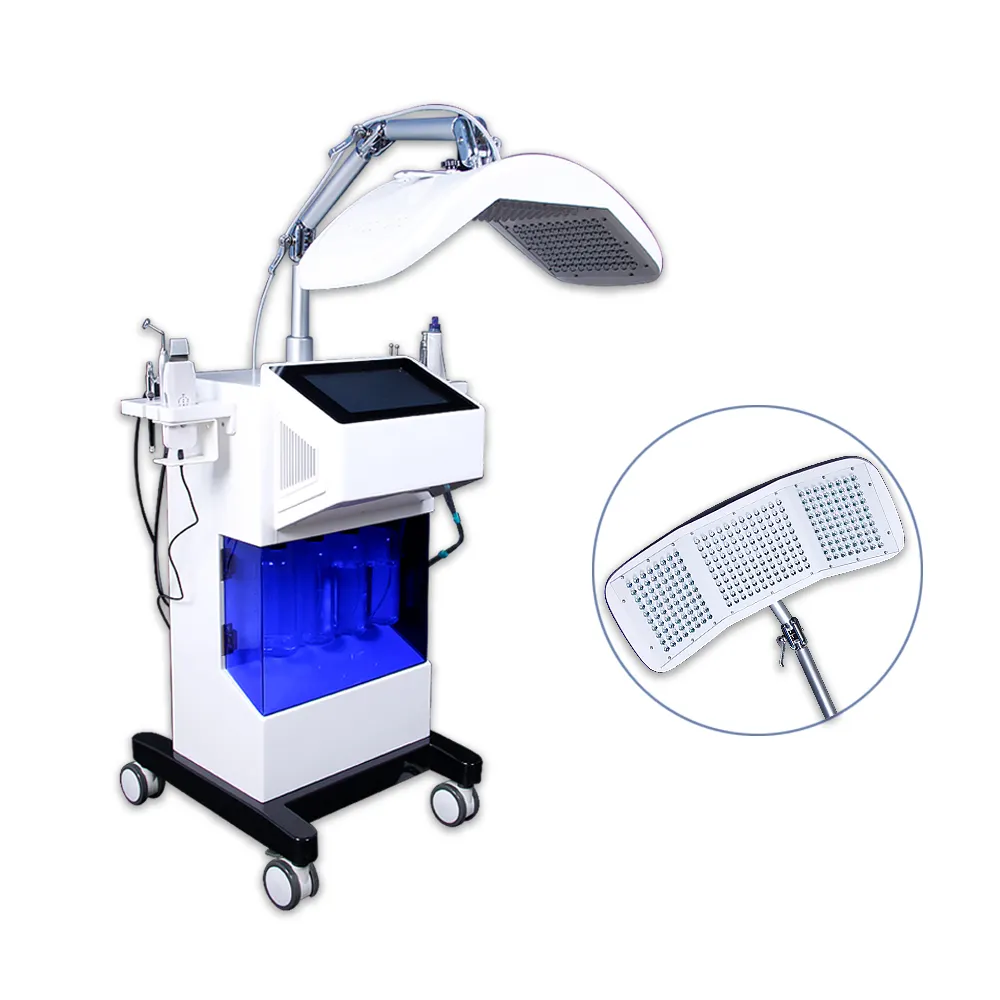 9 In 1 Multifunctionele Hydra Schone Gezichtshuid Jet Schil Care Whitening Schoonheid Machine Met Led Rood Licht Therapie Gezicht masker