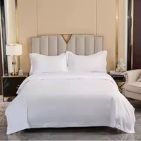 Parure de draps d'hôtel en gros, draps blancs, taille Queen et King, housse de couette pour hôtel