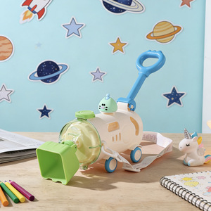 แก้วน้ำพลาสติกลายการ์ตูนรูปรถบูลโดเซอร์น่ารักสำหรับเด็ก ขนาด 500 มล. พร้อมหูจับแบบกด สไตล์เกาหลี - Product Image 5