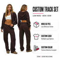 Ensemble de survêtements personnalisés OEM ODM pour femmes : sweat à capuche zippé rose en molleton bouclette effet vieilli et pantalon de survêtement – Tenue de sport 2 pièces