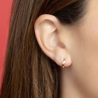 Boucles d'oreilles créoles en argent sterling 925 plaqué or Gemnel, style simple, œil bleu diamant, pour femmes