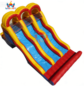 Tobogán Acuático Inflable de Tres Carriles - Rojo y Amarillo, Tobogán de Verano para Niños para Fiestas y Jardín - Product Image 2
