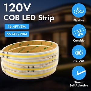 Bande LED néon haute tension, lumière chaude, COB, étanche IP67, prise 2 broches, 110V 220V, flexible, rouleau de 50m, bande LED haute tension - Product Image 1