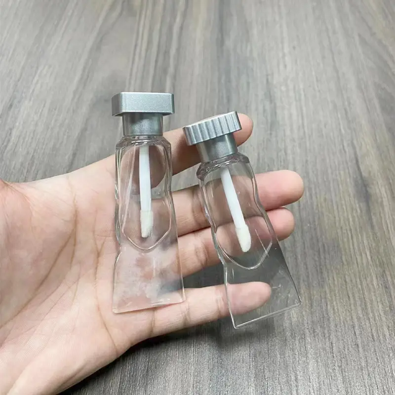 Benzersiz tasarım temizle dudak parlatıcı şişe 4ml boya tüpü şekilli dudak parlatıcısı tüp buz küpü şekilli dudak parlatıcı kutusu