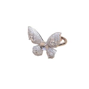 Support de bague ouvert en argent S925 avec perle, style papillon, pour la création de bijoux, 5636 - Product Image 4