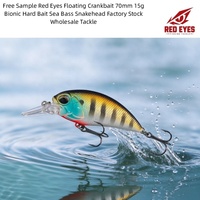 Leurre flottant Red Eyes 70mm 15g, leurre dur bionique pour bar et poisson-serpent, stock d'usine, vente en gros de matériel de pêche