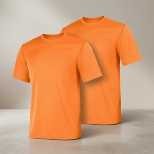 Men's <b>Orange</b> Short Sleeve <b>T</b>-<b>Shirt</b> Regular Fit O-Neck Casual Wear 100% Cotton Jersey Fabric Solid Color Plain Dyed - Product Image 4