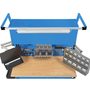 Fami 2970x686x307mm Soporte superior de riel de aluminio azul para bancos de trabajo - Product Image 2