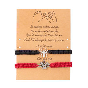 2025 nueva pulsera tejida de aleación de gran venta transfronteriza de alta calidad, conjunto de pulsera de pareja de telaraña personalizada - Product Image 5