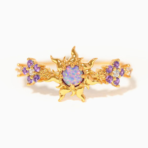 Nuevo Anillo Ajustable Abierto con Diseño <span class=keywords><strong>de</strong></span> Flor y Animal <span class=keywords><strong>de</strong></span> Circonita Dulce y Colorida <span class=keywords><strong>para</strong></span> Mujeres y Niñas - Product Image 5