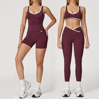 Offre Spéciale : Ensemble 2 Pièces Sport Femme – Pantalon Yoga Patte d'Éléphant et Soutien-Gorge de Yoga Coloré, Legging Court Taille Haute Croisé