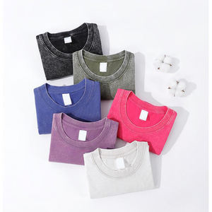 Wholesale Vintage 100% Cotton Men Tshirt Acid Washed Distressed Style T-<b>shirt</b> Custom Logo <b>Oversized</b> Short Sleeve T <b>shirt</b> - Product Image 2