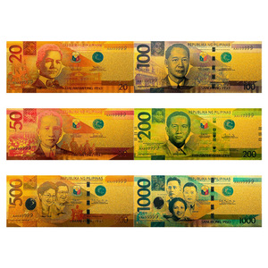 Nuevo Juego de Billetes Conmemorativos del Peso Filipino de 50, <span class=keywords><strong>100</strong></span> y 500, Impermeables, Impresos con UV, con Lámina Dorada, Colección de Arte, Regalo - Product Image 1
