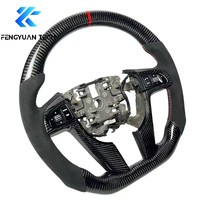 Pontiac G8 GT GXP Holden Commodore VF için dövme spor karbon fiber araba direksiyonu deri yükseltme (LED'li)