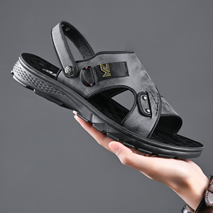 รองเท้าแตะสายไขว้ผู้ชายสีน้ำตาลกันลื่นฤดูร้อนรองเท้าชายหาดลำลองสไตล์เยาวชน - Product Image 2