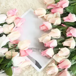 El nuevo Rosa Blanco al por mayor de seda rosas repollo decorativa grande flor Artificial