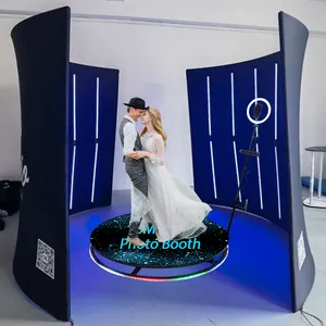 Stan foto 360 dengan pembuatan kotak terbang mesin pemutar baterai nirkabel untuk pembuatan Stan foto 360 acara pernikahan