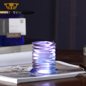 Oem tùy ChỉNh Nóng bán tinh thể màu xanh thủy tinh hình học vòm hình dạng bảng bàn đồng hồ báo thức - Product Image 3